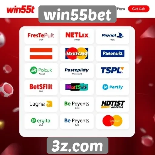 Métodos de pagamento disponíveis no win55bet